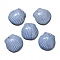 Handmade Porcelain Pendants, Shell Shape Charms, Light Steel Blue, 36~38x35~37x9~10mm, Hole: 1.6mm