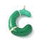 Brass Enamel Pendants, Long-Lasting Plated, Cadmium Free & Lead Free, Real 18K Gold Plated, Letter Charm, Letter C, 21~25x6~25x4~7mm, Hole: 1.6~2mm