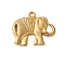 Ion Plating(IP) 304 Stainless Steel Pendants, Elephant Charms, Real 18K Gold Plated, 21x25x2mm, Hole: 2mm