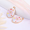 Alloy Enamel Pendants, Golden, Oval Charm, Sun, 28x17mm
