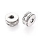 Alloy Rhinestone European Beads, Large Hole Beads, Flat Round, Platinum, 10.5~11x6mm, Hole: 3~3.5mm