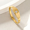 Fashionable 304 Stainless Steel Finger Rings, Simple Style, Hexagram, Golden, US Size 8(18.1mm)