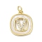 Rack Plating Brass Micro Pave Clear Cubic Zirconia Pendants, with Shell, Cadmium Free & Lead Free, Long-Lasting Plated, Real 18K Gold Plated, with Jump Ring, Letter V, 17.5x15x2.5mm, Hole: 3mm