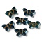 Transparent Lampwork Beads, Butterfly, Teal, 11x19x6mm, Hole: 1mm, about 55~65pcs/100g