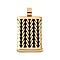 304 Stainless Steel Enamel Pendants, Ion Plating(IP), Rectangle Charms, Golden, 31x17x6.5mm, Hole: 5mm