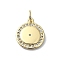 Brass Micro Pave Claer Cubic Zirconia Charms, with Jump Ring, Flat Round, Real 18K Gold Plated, 14x12x2mm, Hole: 3mm