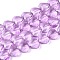 Baking Paint Transparent Glass Beads Strands, Heart, Violet, 9.5~10x10.5x5~5.5mm, Hole: 0.8~0.9mm, about 70pcs/strand, 25.59~26.38 inch(65~67cm)