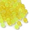 Frosted Transparent Glass Beads, Round, Yellow, 6.5x5.5mm, Hole: 1.5mm, about 2083pcs/500g