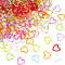 300Pcs Transparent Acrylic Bead Frames, Dyed, Heart, Mixed Color, 15x16.5x4mm, Hole: 1.6mm
