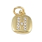 Rack Plating Brass Micro Pave CLear Cubic Zirconia Charms, with Jump Rings, Cadmium Free & Lead Free, Long-Lasting Plated, Real 18K Gold Plated, Letter H, 11.5x9x1.5mm, Hole: 2.8mm