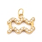 316 Stainless Steel Micro Pave Cubic Zirconia Pendants, with Jump Rings, Real 18K Gold Plated, 12 Constellation Charm, Real 18K Gold Plated, Aquarius, 10x13.5x2mm, Hole: 2.5mm