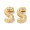 Rack Plating Brass Micro Pave Cubic Zirconia Slide Charms, Long-Lasting Plated, Lead Free & Cadmium Free, Real 18K Gold Plated, Letter, Letter S, 13.5x8x4.5mm, Hole: 10.4x1.8mm