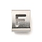 Letter Style 304 Stainless Steel Square Slide Charms, Letter F, 9x8x4mm, Hole: 3.5x8.5mm