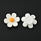 Opaque Resin Cabochons, Flower, White, 24x26x8mm