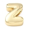 Brass Initial Beads, Real 18K Gold Plated, Long-Lasting Plated, Rack Plating, Lead Free & Cadmium Free, Letter Z, 20.5x16x7mm, Hole: 8.5x3.5mm