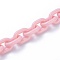 Acrylic Handmade Cable Chains, Oval, Pink, 19x14x4mm, about 39.37 inch(1m)/strand