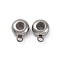 201 Stainless Steel Tube Bails, with Silicone Seal Ring, Flat Round, Stainless Steel Color, 10.5x8x4mm, Hole: 2/2.7mm