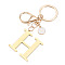Stainless Steel Keychains, Golden, with Lobster Claw Clasps, Letter H, 97mm