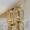 Oval Brass Micro Pave Cubic Zirconia Hoop Earrings, Golden, 18x8mm