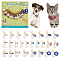 26Pcs 26 Styles Alloy Enamel Pendant Decorations, with Zinc Alloy Lobster Claw Clasps, Flat Round with Letter, White, 2.7~3.5cm, 1pc/style