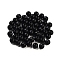 Plastic Beads, Round, Black, 6x5.5mm, Hole: 1.8mm, 3846pcs/500g.