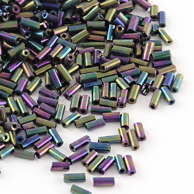 Wholesale Plated Glass Bugle Beads