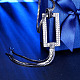 トレンディな亜鉛合金ラインストーンの長方形とタッセルペンダントセーターのネックレス  ガンメタ色  28インチ NJEW-BB15022-6
