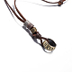 Einstellbar Retro-Zink-Legierung Anhänger und Lederband Lariat Halsketten für Männer NJEW-BB15980-10