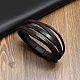 Bracelet multirangs en cuir PW-WG71096-02-1