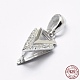 Rhodium Plated 925 Sterling Silver Micro Pave Cubic Zirconia Pendant Bails STER-E053-33P-1