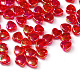 100Pcs Eco-Friendly Transparent Acrylic Beads, Dyed, AB Color, Heart, Red, 8x8x3mm, Hole: 1.5mm