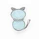 Broche de gato con rhinestone de cristal JEWB-N007-019-FF-2