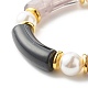 Chunky Acrylic Curved Tube Beads Stretch Bracelet for Teen Girl Women BJEW-JB06993-02-5