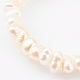 Anillos elásticos con cuentas de perlas naturales RJEW-JR00329-01-3