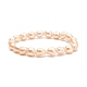 Braccialetto elastico con perline di perle naturali da donna BJEW-JB08868-05-1