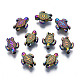 Rack Plating Rainbow Color Alloy Beads PALLOY-S180-343-1