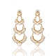 Bridal Wedding Jewelry Brass ABS Pearl Ear Studs EJEW-JL049-2
