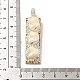 天然トロクスシェル合金ビッグペンダント  ポリマークレイのラインストーン付き長方形チャーム  ライトゴールド  53x14x14mm  穴：6x4mm KK-F868-09KCG-3