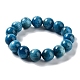 Bracelets extensibles en perles rondes en apatite naturelle BJEW-G697-01B-2