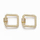 Brass Micro Pave Clear Cubic Zirconia Screw Carabiner Lock Charms ZIRC-T010-06G-2