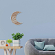 Creatcabin木製中空三日月の装飾  ステッカー付き  居間の寝室の装飾のため  ペルー  301x260x5mm DIY-CN0001-69-7