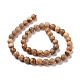 Chapelets de perles en jaspe avec images naturelles G-E571-28B-4