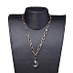 Halsketten aus Aluminium-Büroklammerketten NJEW-JN02694-01-4