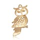 Golden Plated Alloy Rhinestone Owl Big Pendants ALRI-J171-02-2
