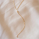 Stainless Steel Cable Chains Lariat Necklace PE9205-1-3