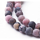 Frosted Natural Rhodonite Round Bead Strands G-E487-12-4mm-2