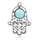 Palm Alloy Synthetical Turquoise Pendants PALLOY-M179-38-1