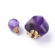 Faceted Natural Amethyst Openable Perfume Bottle Pendants G-P435-A-02G-3