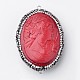 Oval with Lady Head Portrait Resin Links connectors RESI-K003-A-04-3