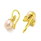 Orecchini pendenti con fiocco di zirconi e perle naturali EJEW-Z020-01G-2
